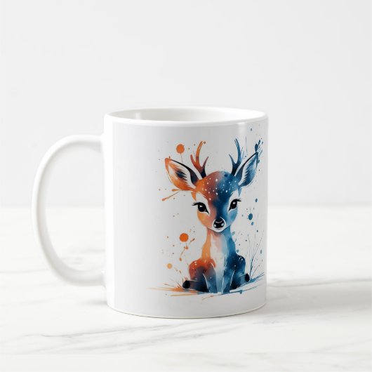 Aquarelle adorable Bébé Cerf Mug (Gauche)
