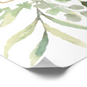 Aquarelle Affiche de bienvenue Baby shower de verd (Coin)