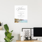 Aquarelle Affiche de bienvenue côtière de Big Sur  (Bureau à domicile)