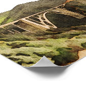 Aquarelle Affiche de bienvenue côtière de Big Sur  (Coin)