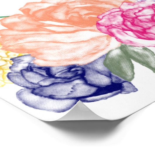 Aquarelle Affiche de bienvenue florale (Coin)