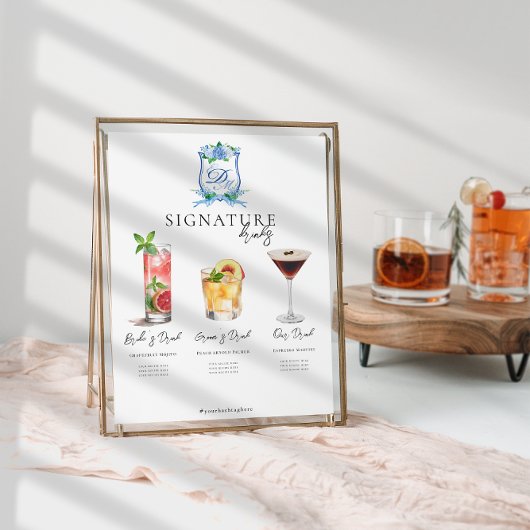 Aquarelle | Affiche de boisson signature de la mar