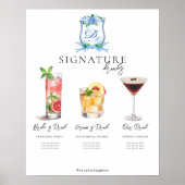 Aquarelle | Affiche de boisson signature de la mar (Devant)