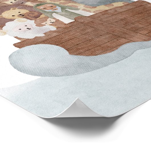 aquarelle affiche de l'arche de Noé (Coin)