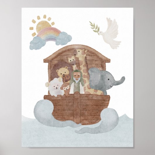 aquarelle affiche de l'arche de Noé (Devant)