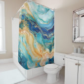 Aquarelle Agate Douche rideau (En situation)