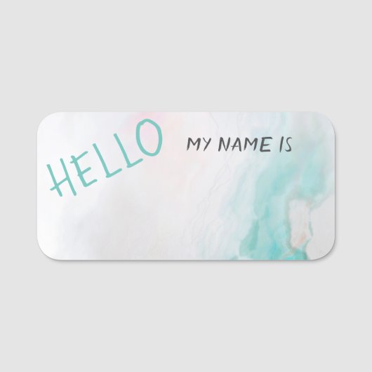 Aquarelle Agate Hallo herbruikbaar Naamplaatje (Voorkant)