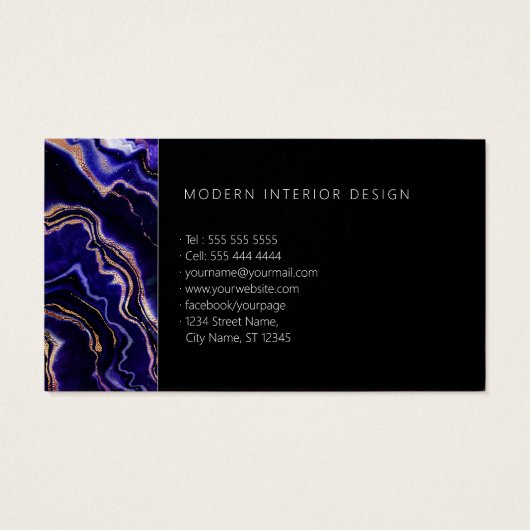 Aquarelle Agate Moderne Professionnel Géode Violet (Dos)