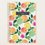Aquarelle Agrumes Fruits Motif botanique<br><div class="desc">Motif d'inspiration aquarelle avec des illustrations d'orange,  de citron vert,  de citron et d'agrumes roses aux feuilles botaniques.</div>