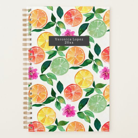 Aquarelle Agrumes Fruits Motif botanique (Devant)