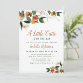 aquarelle agrumes oranges baby shower Invitation (Debout devant)