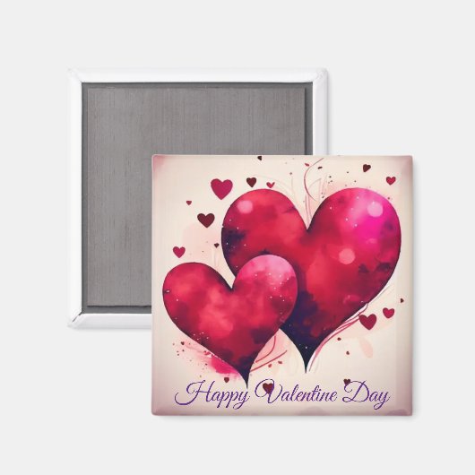 Aquarelle Aimer Magnet : Répandre l'Amour Ce Valen (Recto/Verso)