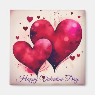 Aquarelle Aimer Magnet : Répandre l'Amour Ce Valen