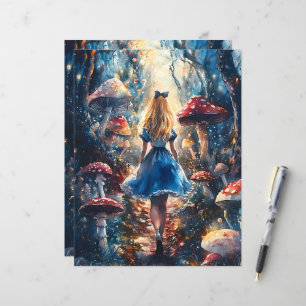 Aquarelle Alice au pays des merveilles Papier à pa