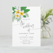 Aquarelle Aloha Luau Plage Mariage Invitation (Debout devant)