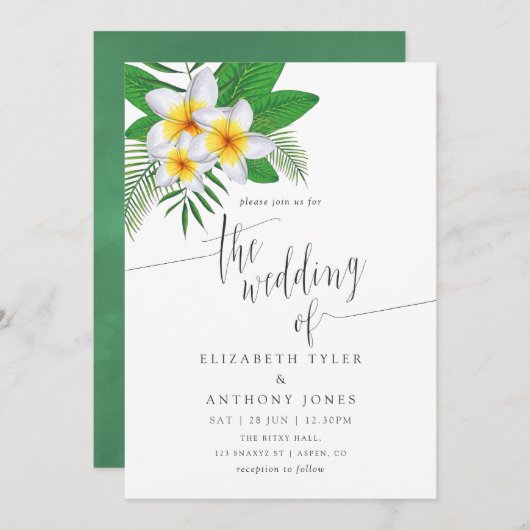 Aquarelle Aloha Luau Plage Mariage Invitation (Devant / Derrière)