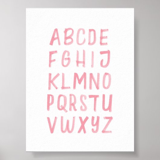 Aquarelle Alphabet ABC affiche éducative (Devant)