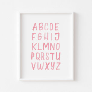 Aquarelle Alphabet ABC affiche éducative