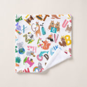 Aquarelle Alphabet animal Adorable Enfants (Gant de toilette)