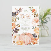 Aquarelle Amicale Citrouille Floral Invitation (Debout devant)