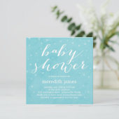 Aquarelle Amour Baby shower Invitation - Bleu (Debout devant)