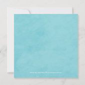 Aquarelle Amour Baby shower Invitation - Bleu (Dos)