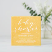 Aquarelle Amour Baby shower Invitation - Citron (Debout devant)