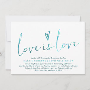 Aquarelle Amour est Amour Gay Mariage Invitations