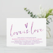 Aquarelle Amour est Amour Gay Mariage Invitations (Debout devant)