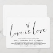 Aquarelle Amour est Amour Gay Mariage Invitations (Devant / Derrière)