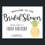 Aquarelle ananas | AFFICHE DE BIENVENUE FÊTE DES M<br><div class="desc">Donnez à votre douche un thème tropical avec cette belle aquarelle baby shower d'ananas signe de bienvenue.</div>