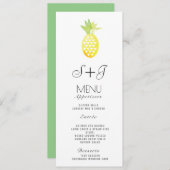 Aquarelle Ananas Fruit d'oasis tropicale - Menu (Devant / Derrière)