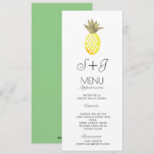 Aquarelle Ananas Oasis Tropical Foil - Menu (Devant / Derrière)