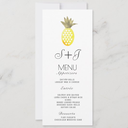 Aquarelle Ananas Oasis Tropical Foil - Menu (Devant)