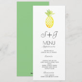 Aquarelle Ananas Oasis Tropical Fruit - Menu (Devant / Derrière)