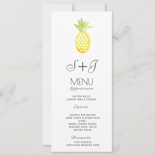 Aquarelle Ananas Oasis Tropical Fruit - Menu (Devant)