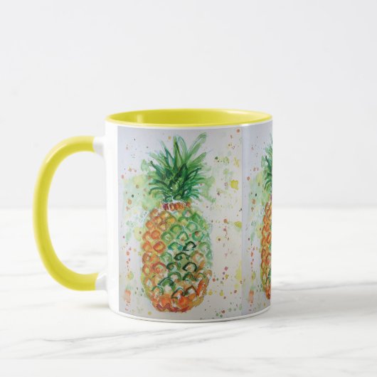 Aquarelle ananas Peinture Mug (Gauche)