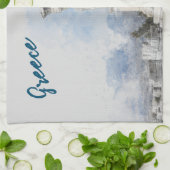 Aquarelle Ancienne Athènes Ruines Serviette de cui (Plié)