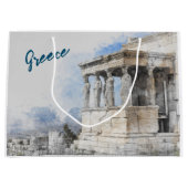 Aquarelle Ancienne ruines d'Athènes Grand sac cade (Devant)