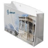 Aquarelle Ancienne ruines d'Athènes Grand sac cade (Dos Angle)