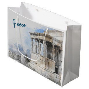Aquarelle Ancienne ruines d'Athènes Grand sac cade