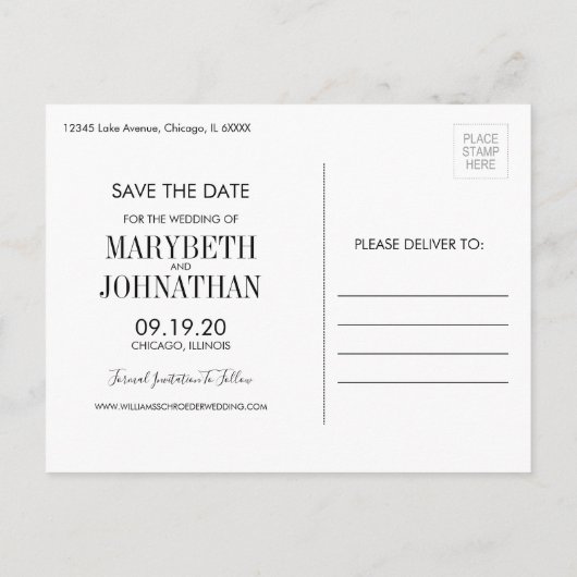 Aquarelle Anemone Script Enregistrer La Date Carte (Dos)