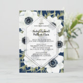 Aquarelle Anémones Botanique Mariage Invitations (Debout devant)