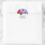 Aquarelle Anémonique Floral Wedding Favor Sticker (Sac)