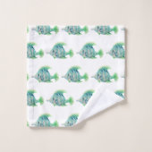 Aquarelle Animal Art Blue Tropical Fish (Gant de toilette)