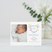 Aquarelle Animaux Bébé faire-part de naissance (Debout devant)