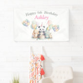 Aquarelle Animaux et Ballons Bannière de fête d'an (En situation)