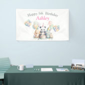 Aquarelle Animaux et Ballons Bannière de fête d'an (Salon professionnel)