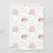 Aquarelle Anniversaire Gâteau Invitations (Dos)