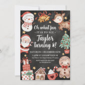 Aquarelle Anniversaire Noël Invitation (Devant)